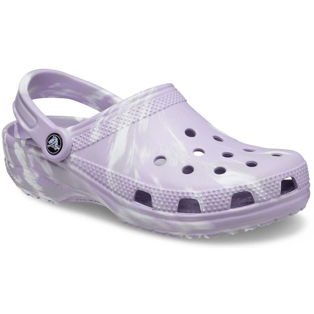 Purple Women's Crocs Classic Marbled Clogs | NZ 0108RVDW